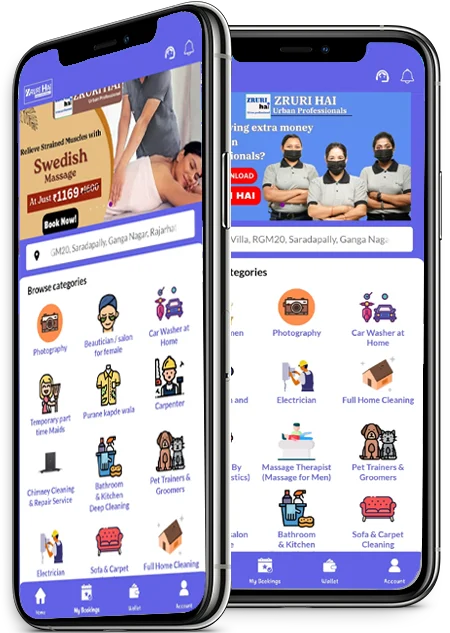 Zaruri Hai home services app on smartphone in Kolkata