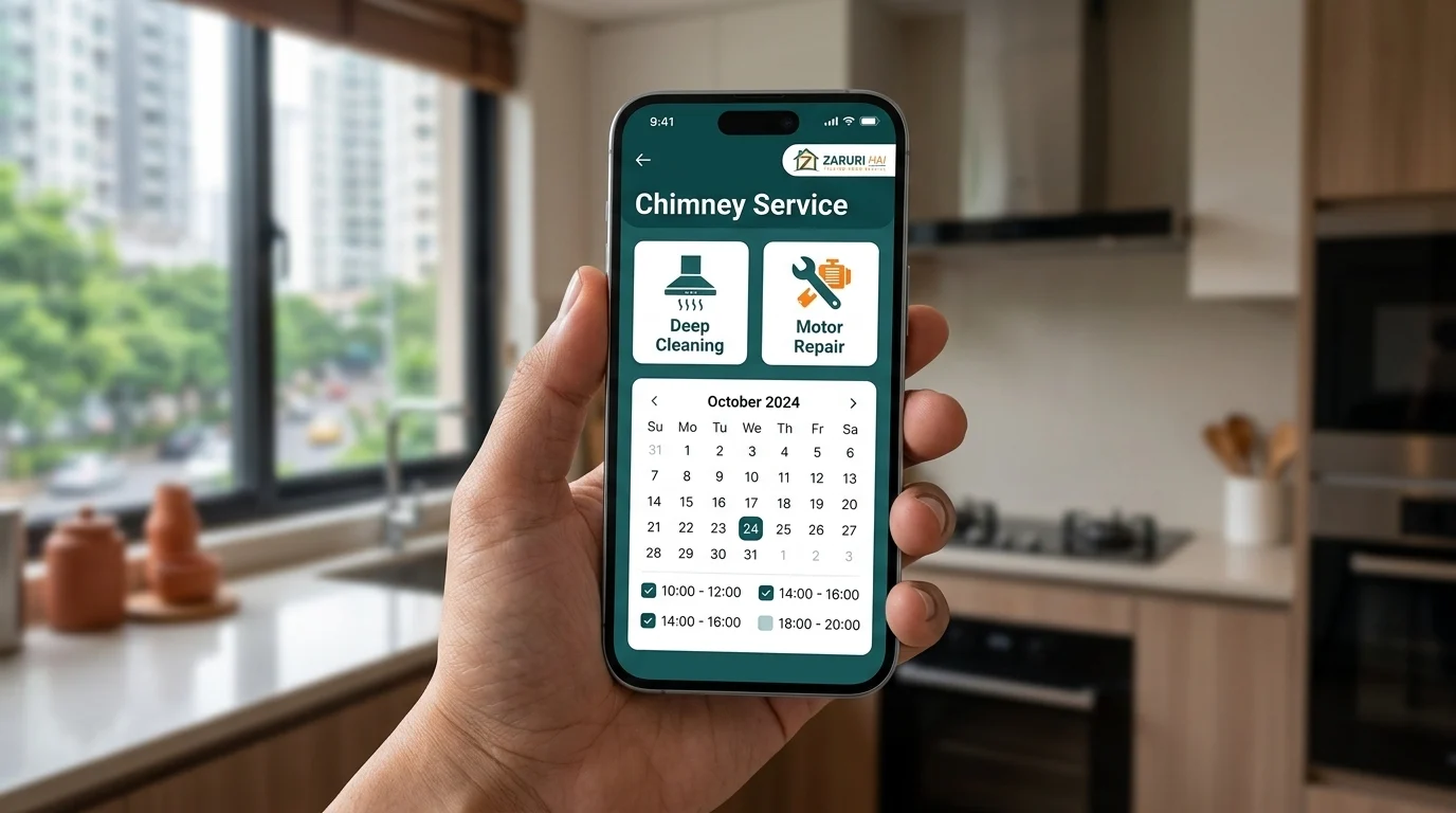 Chimney repair 4 Booking a chimney service on the Zaruri Hai app in Kolkata