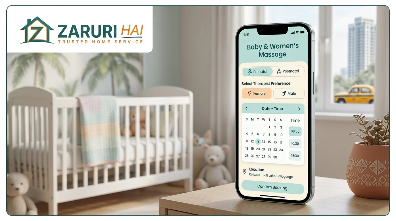 Baby & Women's massage at home 4 Booking a postnatal massage on the Zaruri Hai app in Kolkata
