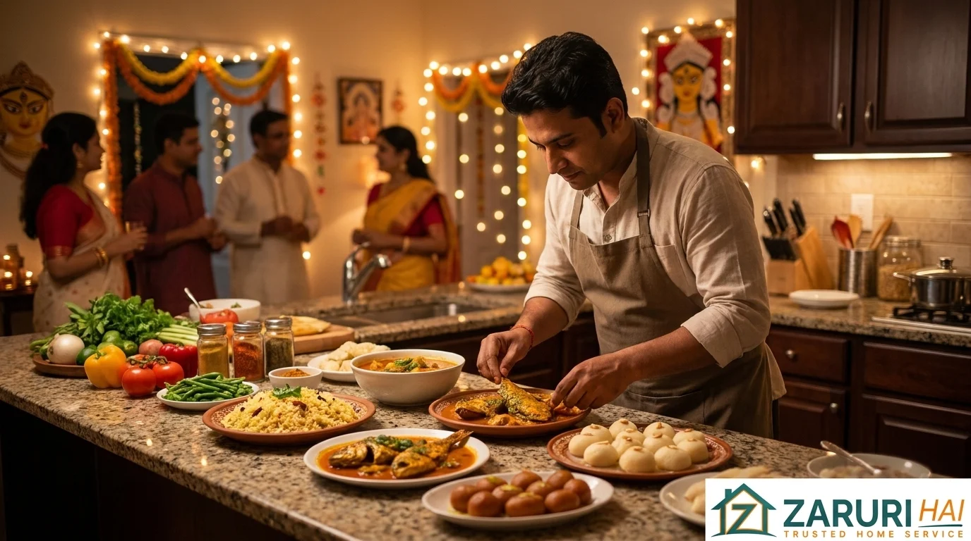 On-demand cook 6 Cook hired for a house party preparing fresh food in Kolkata