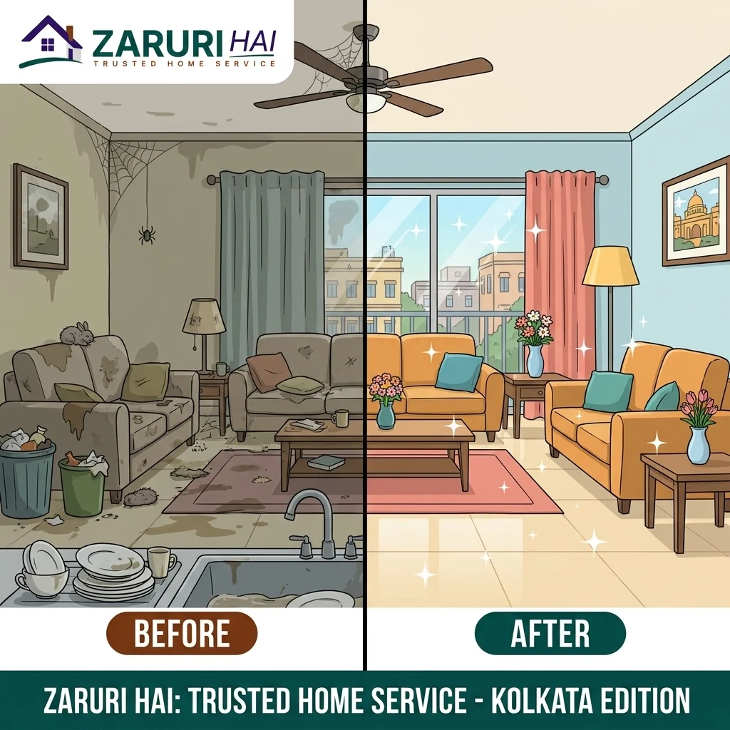 Professional home cleaning service team in Kolkata