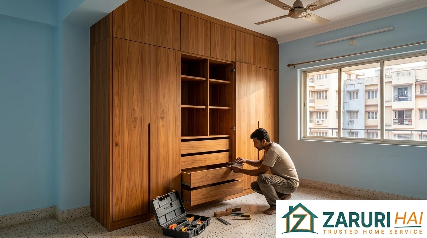 Carpenter services 4 Made-to-measure wardrobe and storage built by a Zaruri Hai carpenter in Kolkata