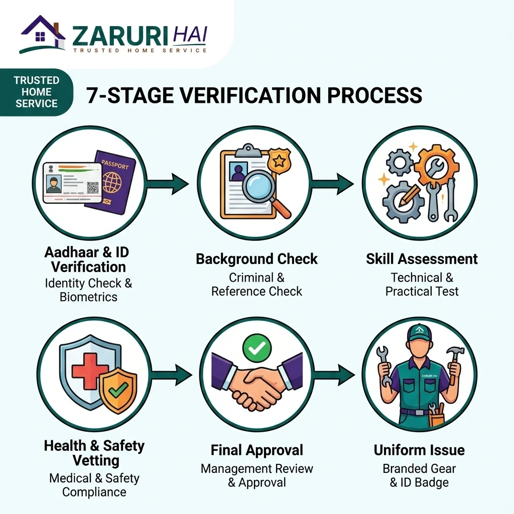 Police-verified home service professionals in Zaruri Hai uniform Kolkata