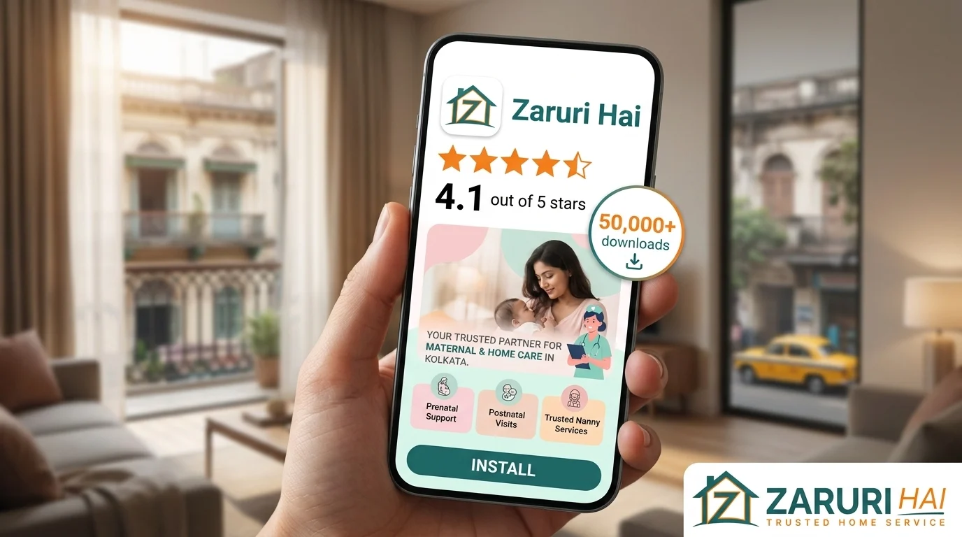 Baby & Women's massage at home 7 Zaruri Hai app rated 4.1 stars with 50,000+ downloads