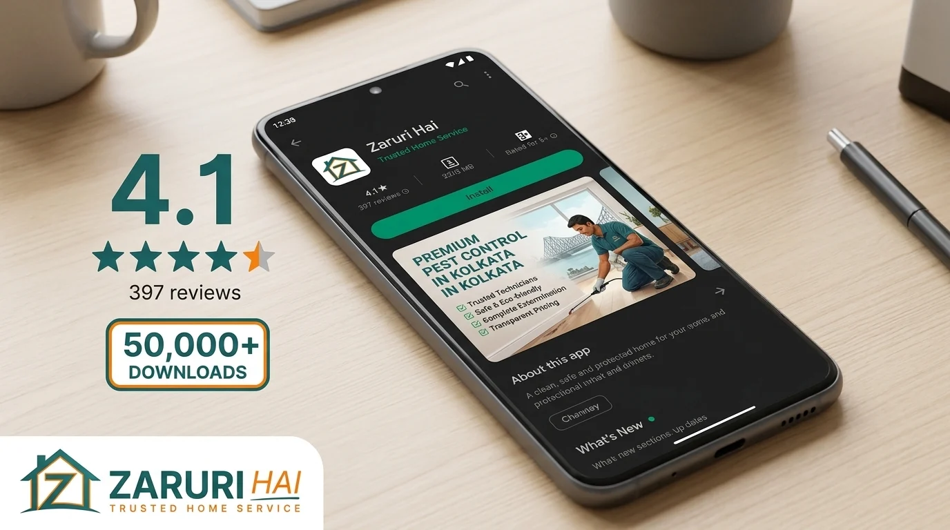 Pest control 7 Zaruri Hai app rated 4.1 stars with 50,000+ downloads