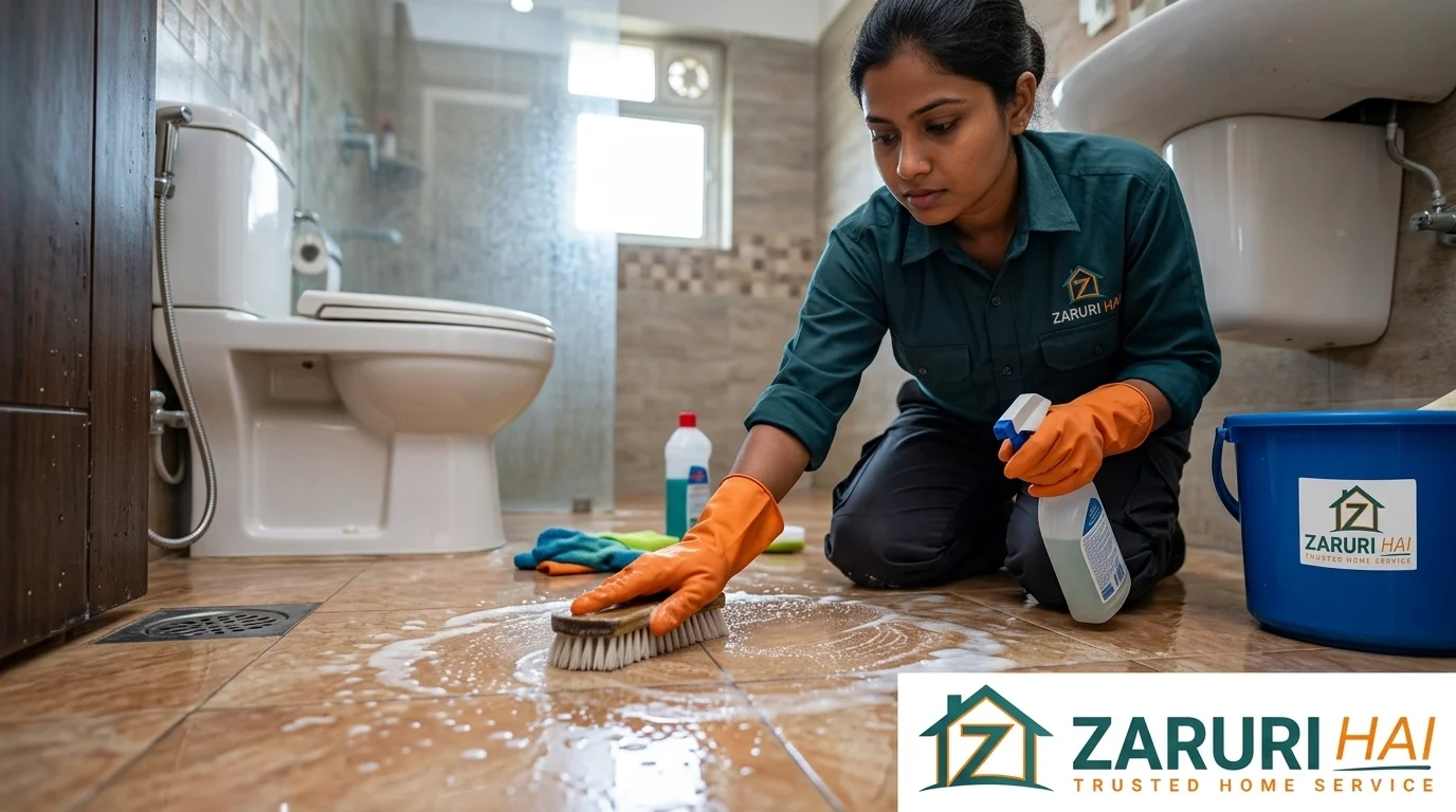 Zaruri Hai professional deep cleaning a bathroom in Kolkata