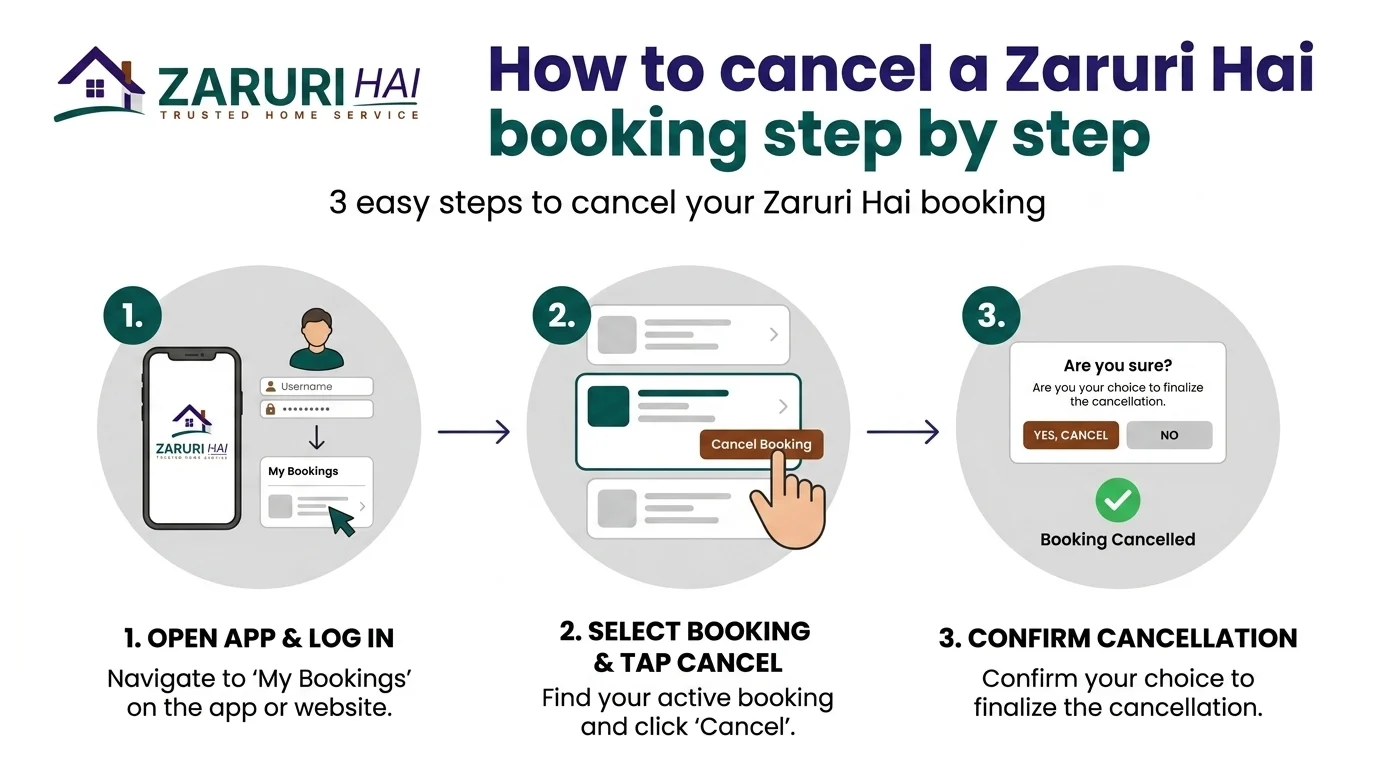 How to cancel a Zaruri Hai booking step by step